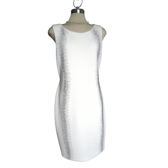 *New* Calvin Klein Ivory Embellished Luxury Dress Size 16 - Picture 10 of 14